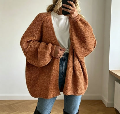 Women's Oversized Chunky Knit Open Front Cardigan