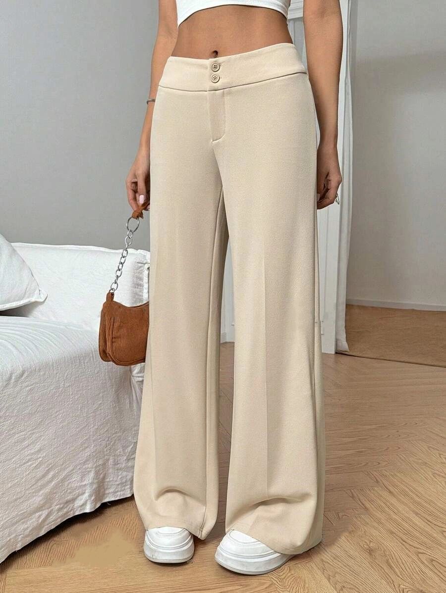 Black High Waist Wide Leg Palazzo Pants for Women