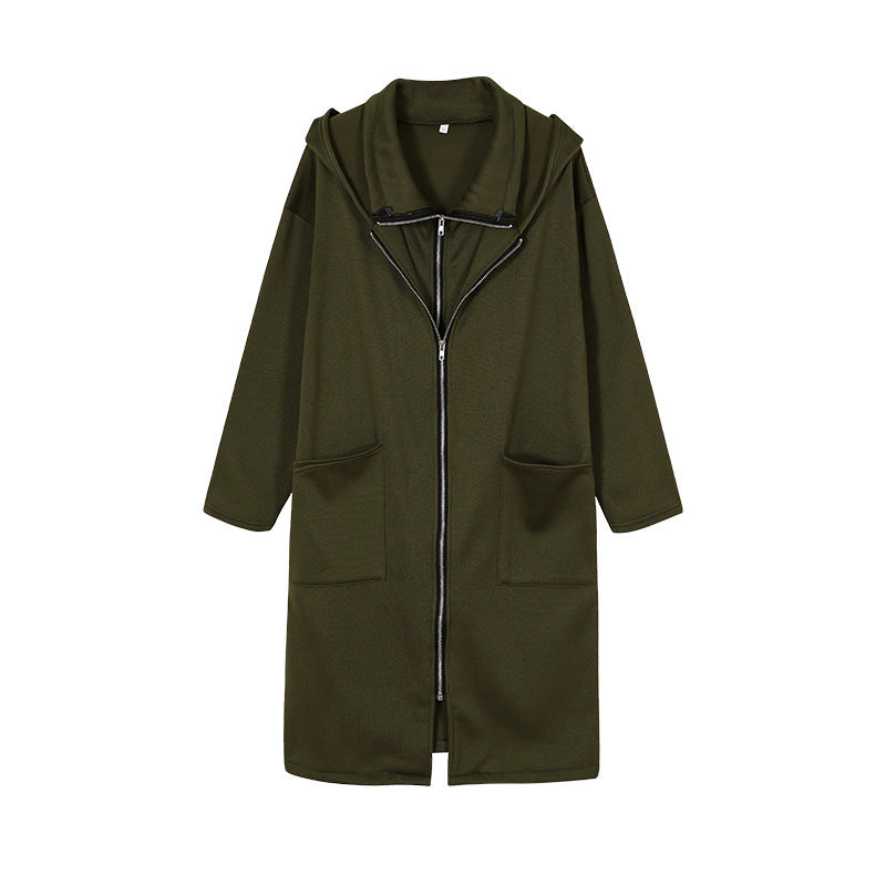 Women's Oversized Zip Hoodie Jacket Long Sleeve Pockets