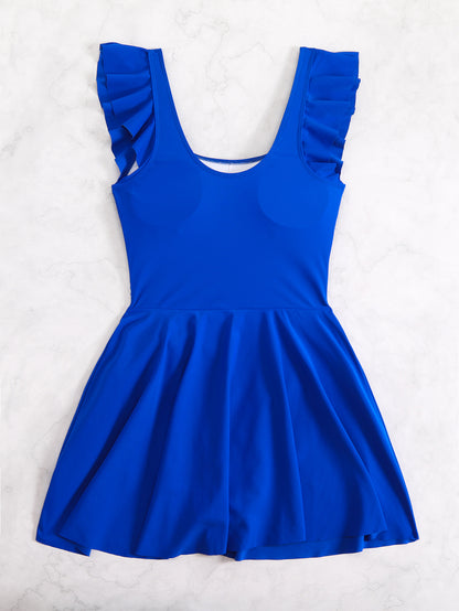 2025 New Women’s Plus Size Swimsuit - Modest Skirted Swim Dress