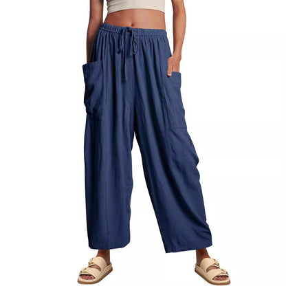 Wide Leg Linen Pants Women's High Waist Casual Loose Fit
