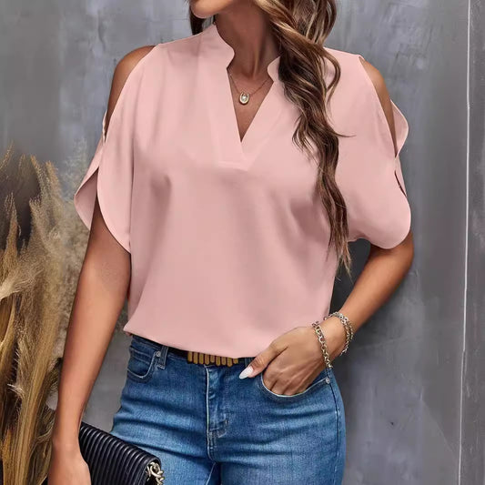 Summer V-Neck Off-the-Shoulder Fashion Top