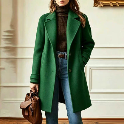 Women's Vintage Plaid Lapel Coat Winter Mid-Length