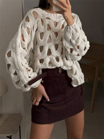 Women's Oversized Crochet Sweater Beach Cover Up
