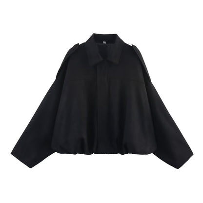 Women's Casual Batwing Zip Up Jacket