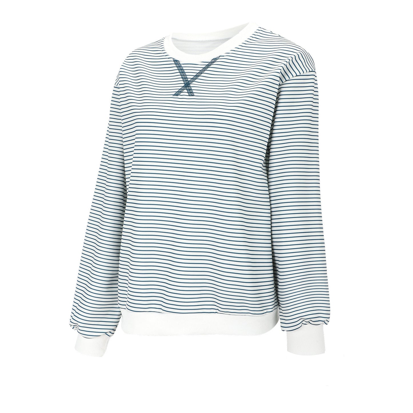 Women's Striped Oversized Color Block Long Sleeve Top