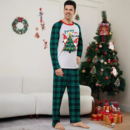 Santa Alphabet Parent-Child Printed Christmas Pajamas