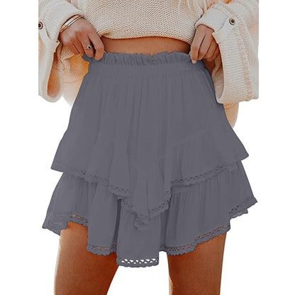 Women's High-Waist Layered Cake Skirt – Summer Casual Mini Skirt