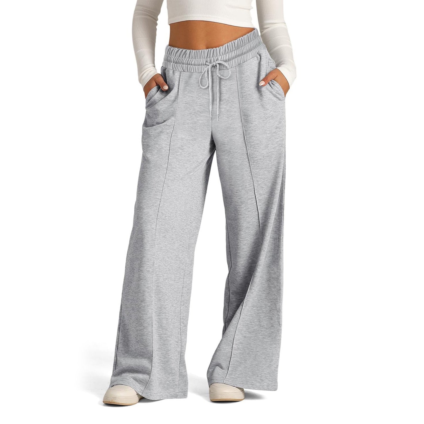 Women's High Waisted Wide Leg Drawstring Casual Pants