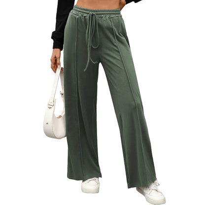 Women's High Waist Wide Leg Drawstring Pants Pockets