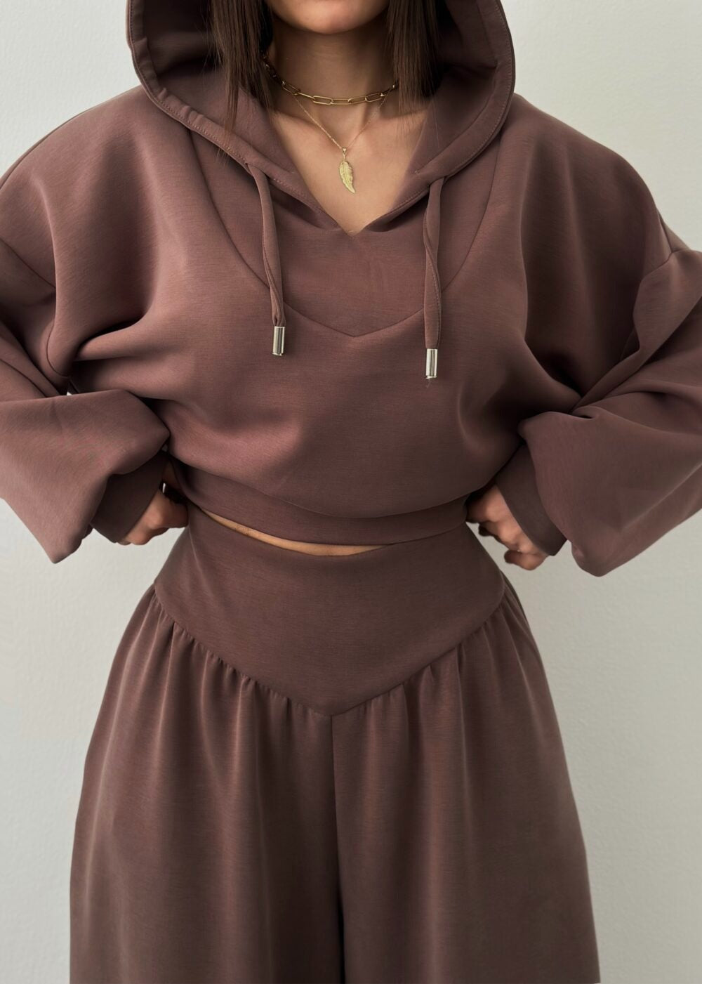 Women's V Neck Hoodie Wide Leg Sweatpants Lounge Set