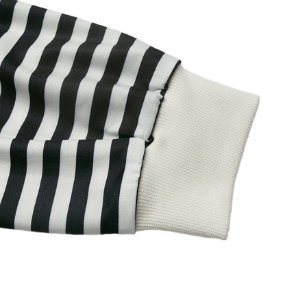 Striped Bow Sweatshirt Crew Neck Oversized Pullover