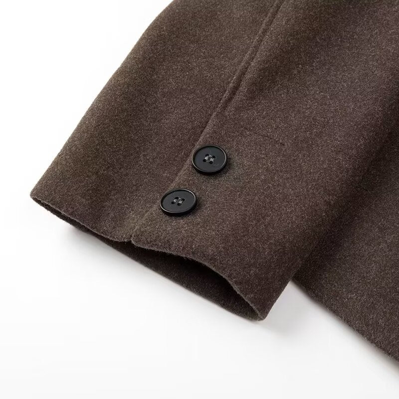Women's Cropped Jacket Collared Button Front Tweed
