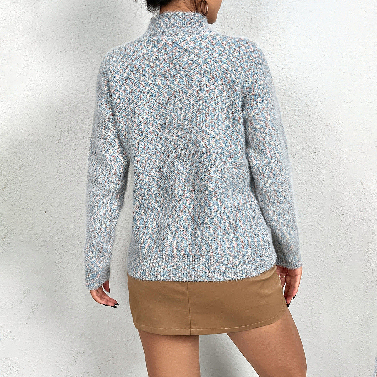 Women's Reindeer Chenille Mock Neck Sweater
