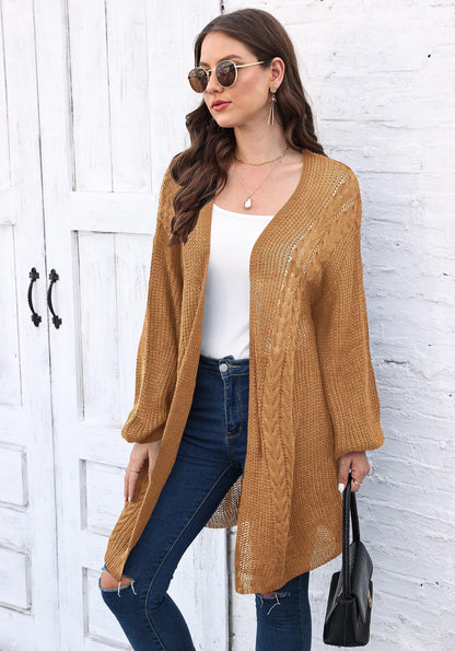 Women's Solid Color Long-sleeved Air-conditioned Shirt Wide Cardigan Jacket