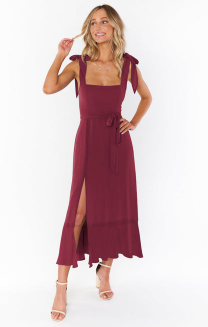 Elegant Women's Commuter Split Dress French High-End Skirt