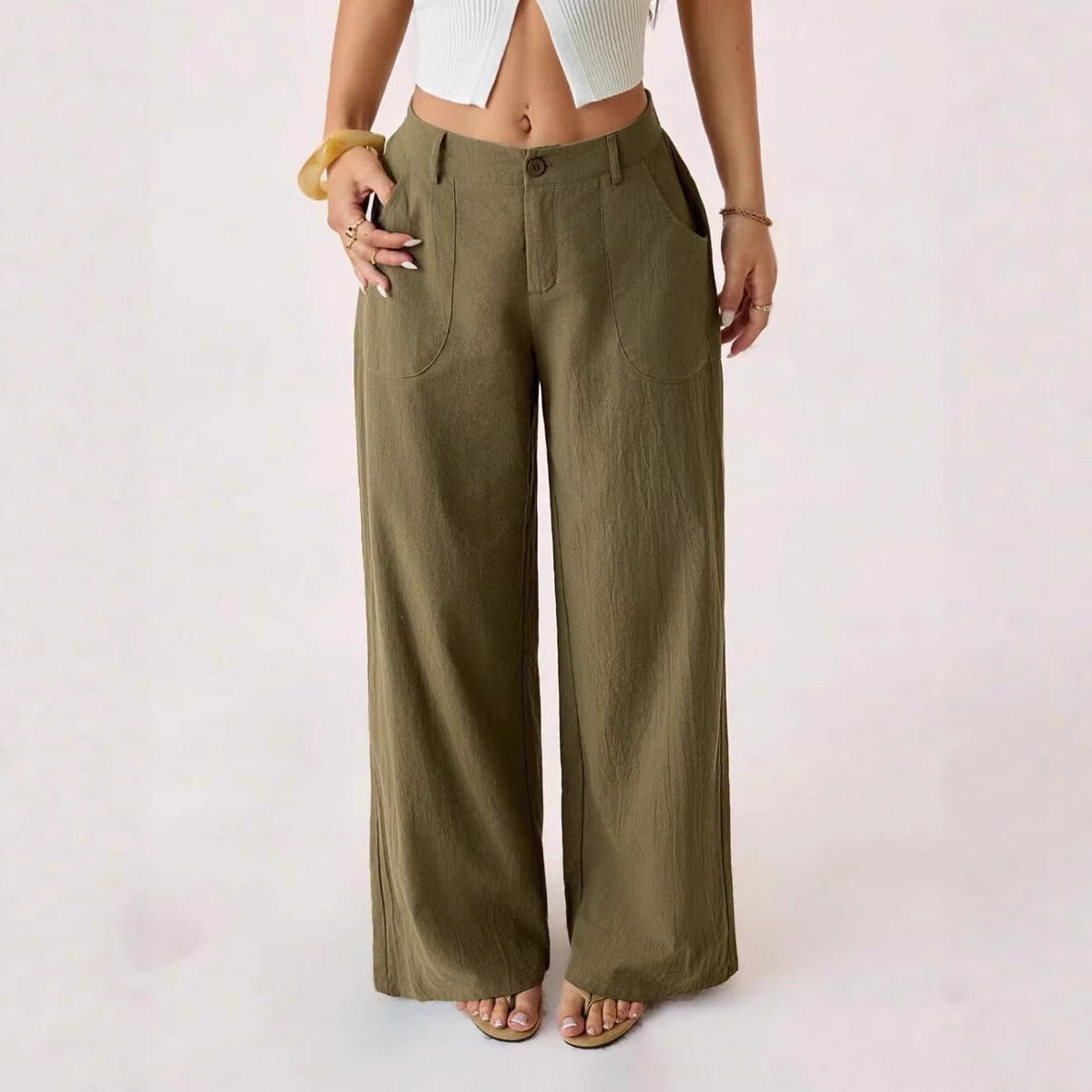 Women's Wide Leg Pants Casual Loose Fit with Pockets