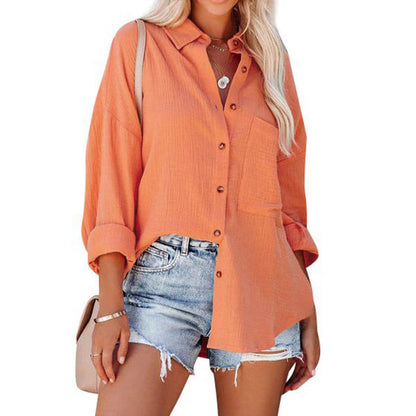 Women's Oversized Batwing Sleeve Button Down Shirt
