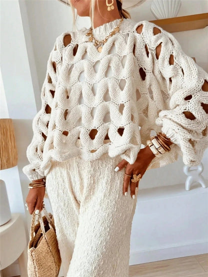 Women's Oversized Crochet Sweater Beach Cover Up