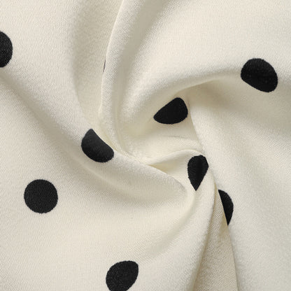 Polka Dot Ruffle Waist Sleeveless Blouse French Vintage Top