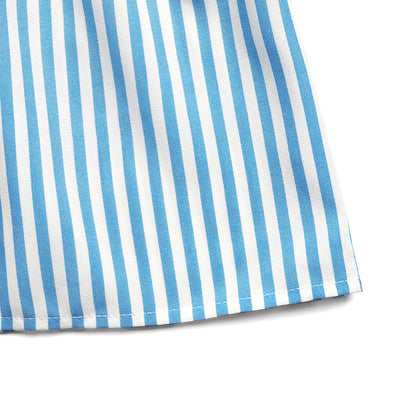 Blue Striped Maxi Dress V-Neck Sleeveless Tiered Summer