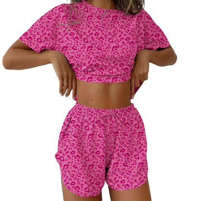 Stripe Lounge Pajama Set Tee & Drawstring Shorts