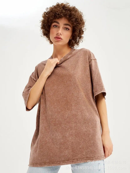 Women's Oversized Vintage Washed Cotton T-Shirt