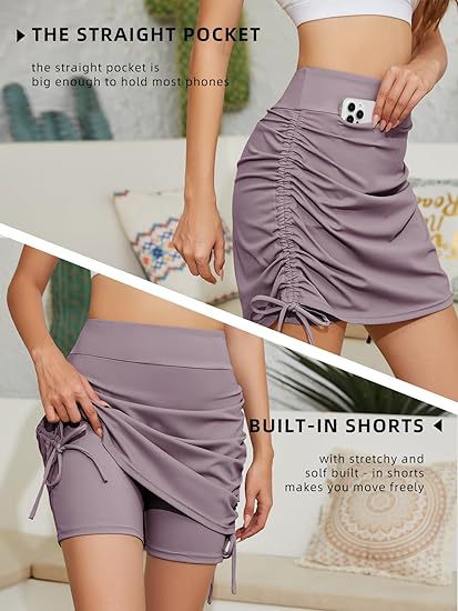 Women's High-Waist Drawstring Yoga Skirt – Summer Beach Sports Skirt