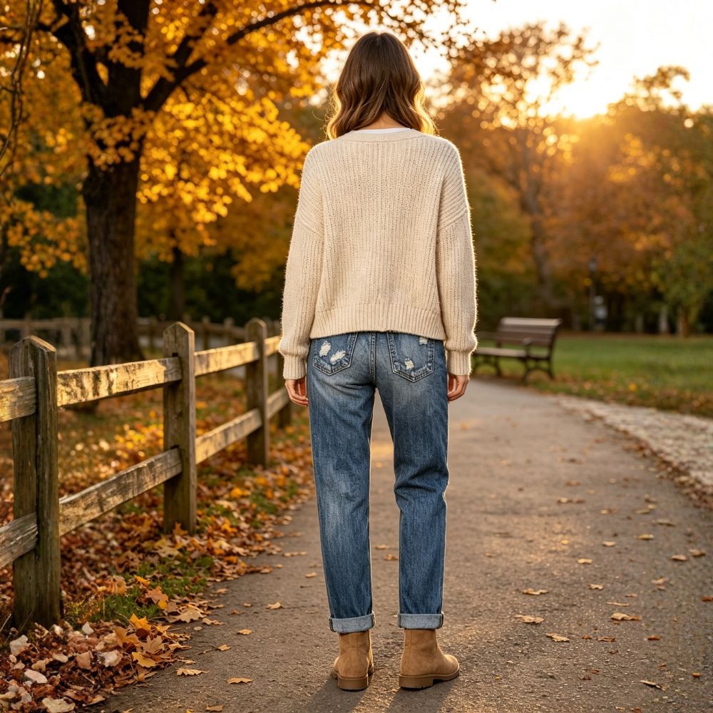 Women's Halloween Patch Jeans Distressed Straight Denim