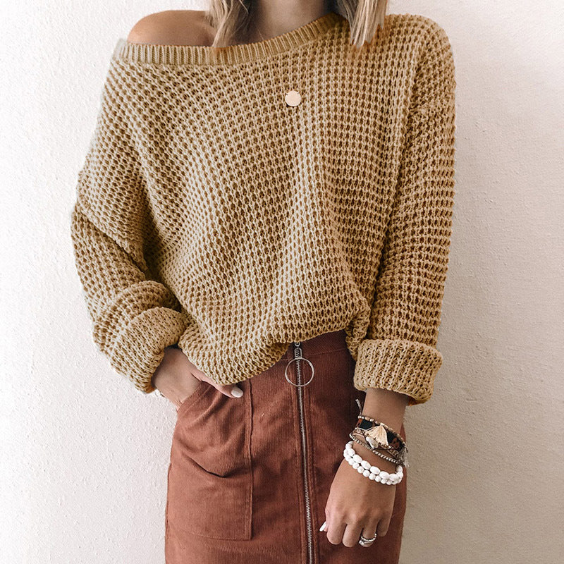 Women's Oversized Chunky Knit Off Shoulder Sweater