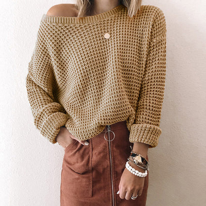 Women's Oversized Chunky Knit Off Shoulder Sweater