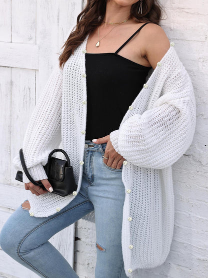 Women's Thick Coat Thick Needle Woven Cardigan Loose Lazy Style Casual Sweater