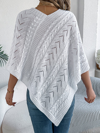 2025 Fall/Winter Cozy Poncho Knit Sweater Jacket