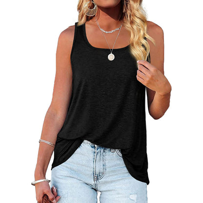 Basic Sleeveless Tank Top Casual Loose Fit Summer Tee