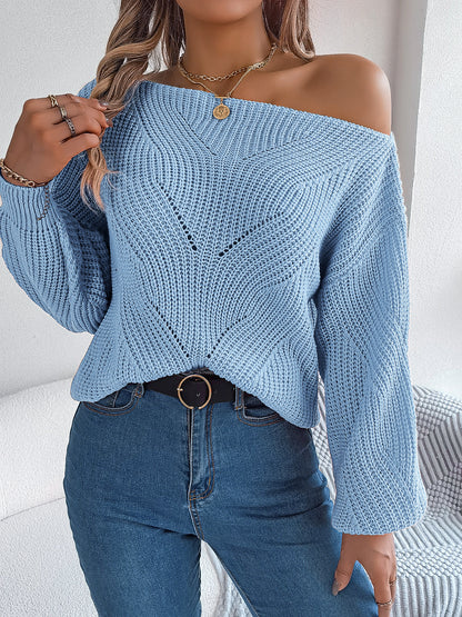 2025 Fall/Winter V-neck Cable Knit Pullover Sweater, Casual Stylish Sweater