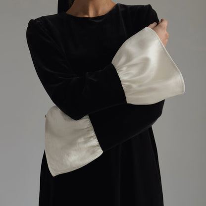Women's Colorblock Flare Sleeve Maxi Dress Loose Fit