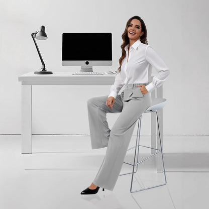 Women's High Waisted Wide Leg Work Pants Business Casual