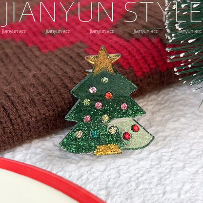 Christmas Mini Hair Clips Gingerbread Tree Claw Clips