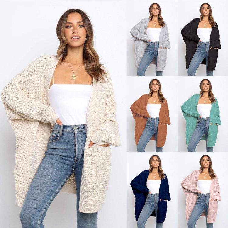 Women's Oversized Chunky Knit Long Cardigan with Pockets