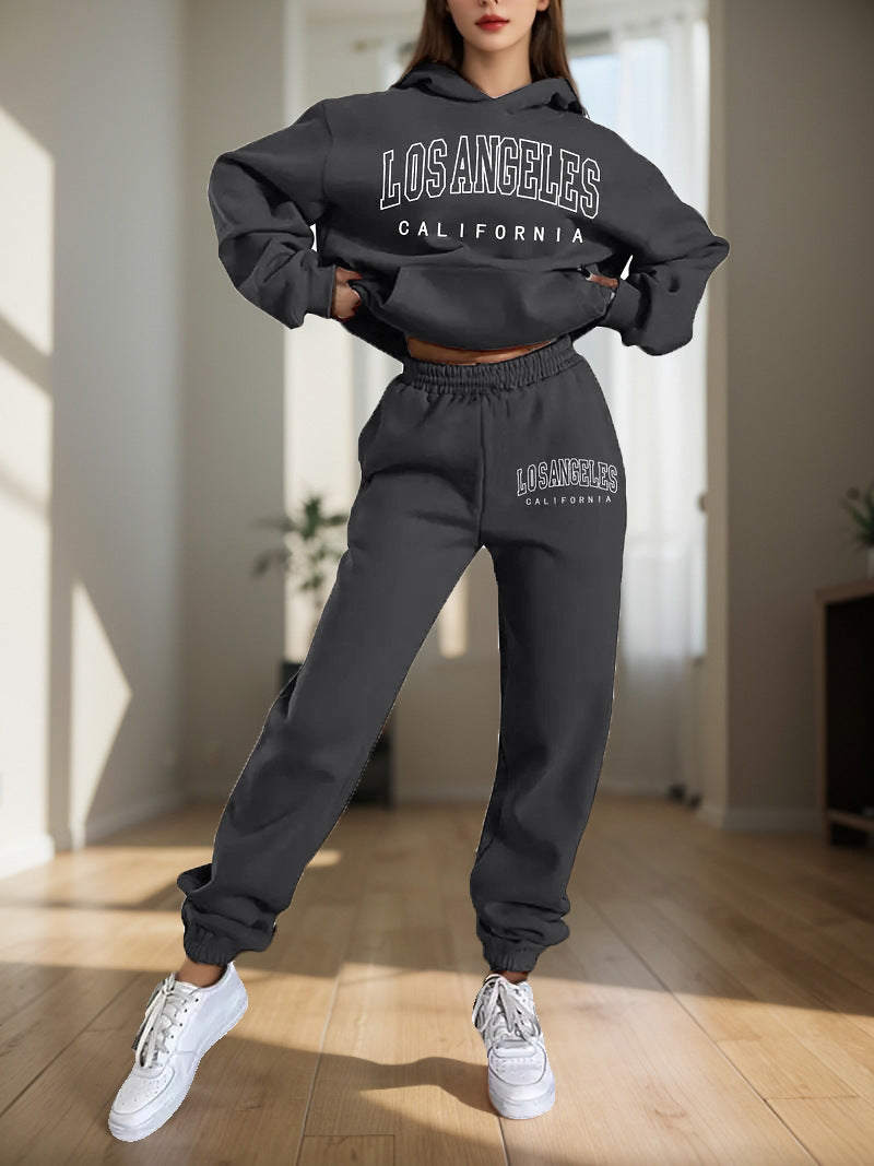 Women's Fleece Graphic Hoodie Jogger Set