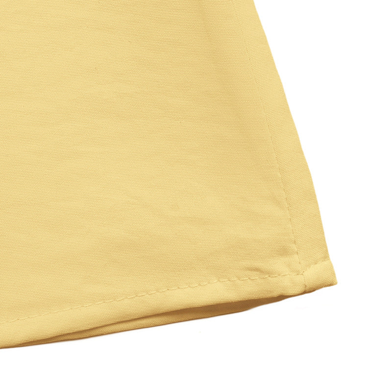 Yellow Sleeveless Button Down Belted Blouse Top
