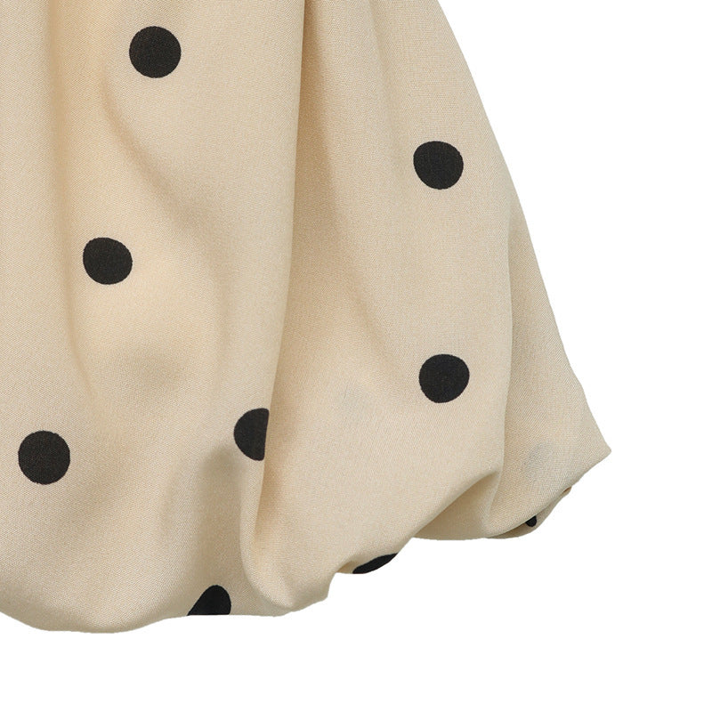 Polka Dot Strapless Peplum Top Y2K Backless Crop