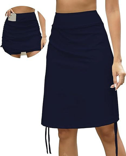 Women's High-Waist Drawstring Yoga Skirt – Summer Beach Sports Skirt