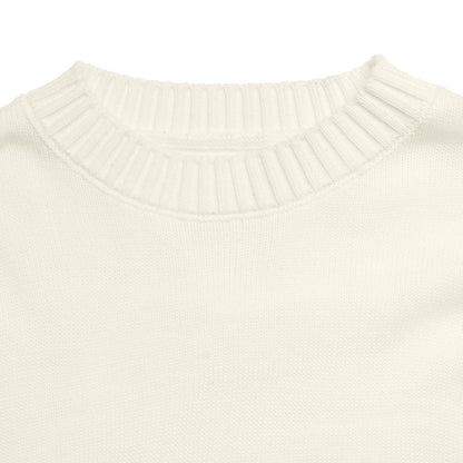 Bow Graphic Knit Sweater Oversized Crewneck Pullover