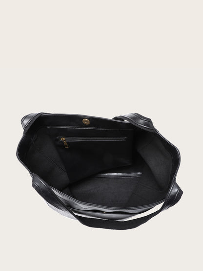 Vintage Soft Leather Tote Bag with Pocket Large Capacity