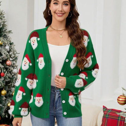 Women’s Santa Claus Knit Cardigan Christmas Sweater