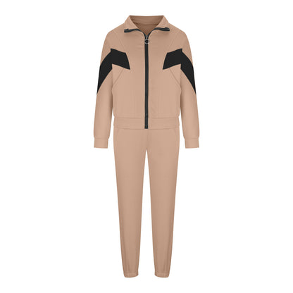 Women's Oversized Color Block 2 Piece Jogger Sweatsuit