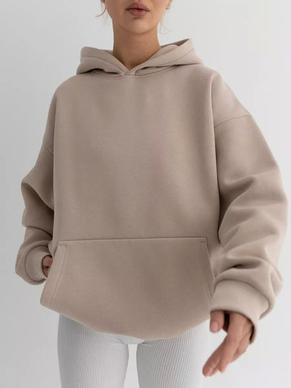 Women's Oversized Hoodie Solid Streetwear Sweatshirt