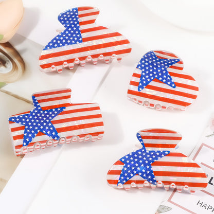 4th of July American Flag Hair Claw Clip