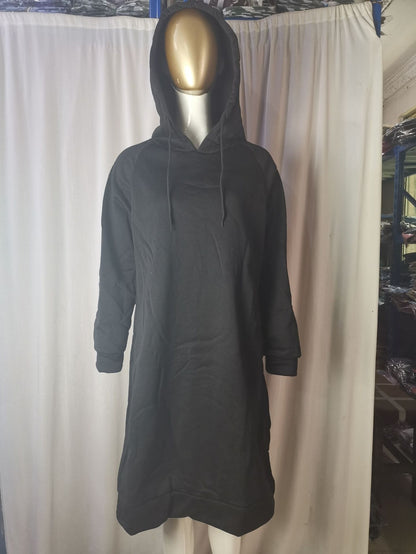 Women's Long Hoodie Dress Pocket Side Slit Sweatshirt